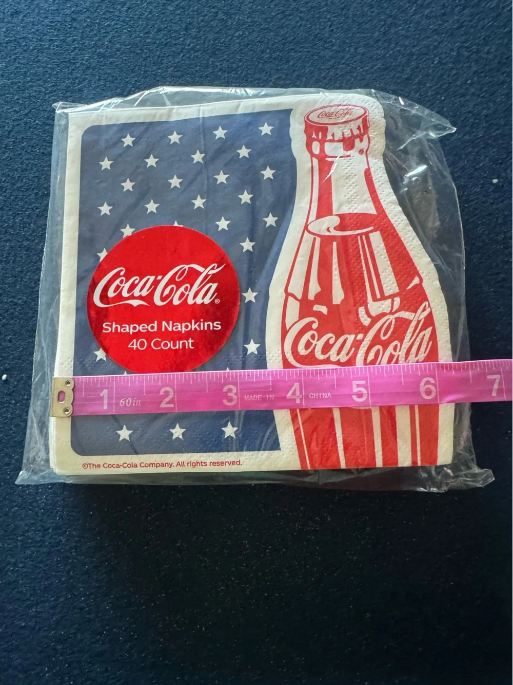 Set of Coca-Cola Classic Red,White& Blue Bottle FUN patriotic party napkins ❤️🤍💙